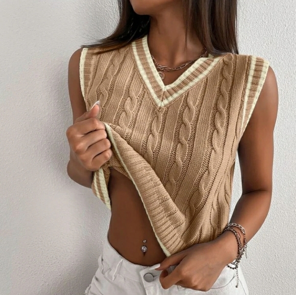 SHEIN Sweaters - SHEIN Cable Knit Sweater Vest